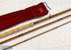 Bruce & Walker Golden Hexagraph 16ft 6in 3pc salmon deluxe line 9/11 salmon rod in maker’s cloth bag