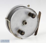 Hardy Bros, Alnwick Longstone 5” alloy reel, twin black handles, brass rim check on/off lever,