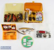 Rapala Plugs with selection of Fly Tying Accessories, Lures, within a Snowbee and Myran plastic