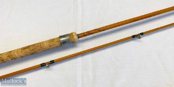 Hardy Bros Javelin Pike 8ft 6in 2pc split cane palakona rod missing one ring, 3rd from top,