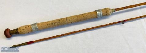 Walkers Spinex split cane 7ft 6in trout spinning rod agate butt/tip rings, overall A/G condition,