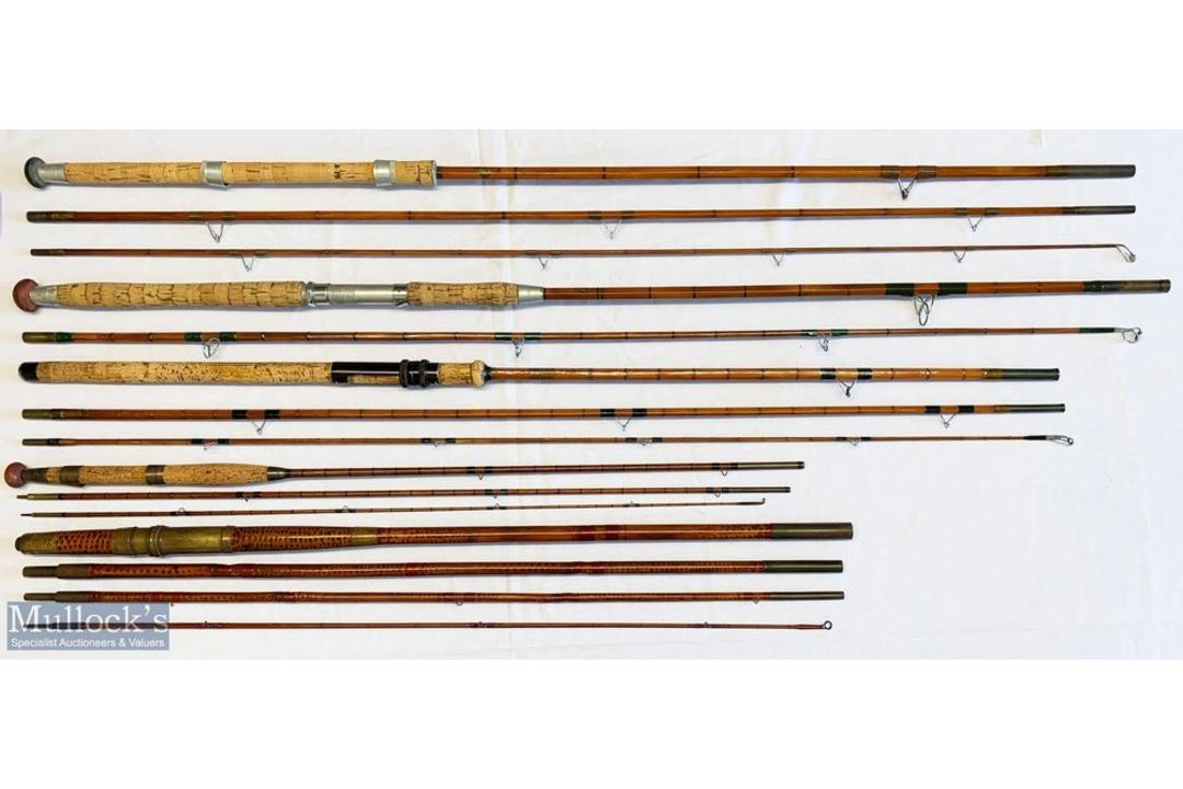 5x Various antique fishing rods – FT Williams The Dorset 12ft 3pc split cane, Modern Arms Elastacane - Image 1 of 4
