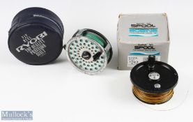 Ryobi no 455 4” alloy fly reel, line guide, rim tension adjuster, chromed foot, constant check, runs