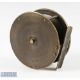 Early 20th Century 4” unnamed brass fly reel, horn handle, with brass foot, constant check, runs - Image 2 of 2
