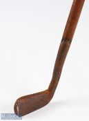 Sunday Golf Walking Stick with Goose neck putter handle with no maker's marks, fitted on a hickory