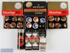 30x Dunlop 65 wrapped golf balls in the original 3 x 6 Dunlop Boxes, 3x3 pulls a Dunlop 7 Tin with
