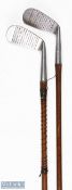 2x D Anderson & Sons St Andrews Lillywhites Premier left hand mashie and iron clubs wide soled, both