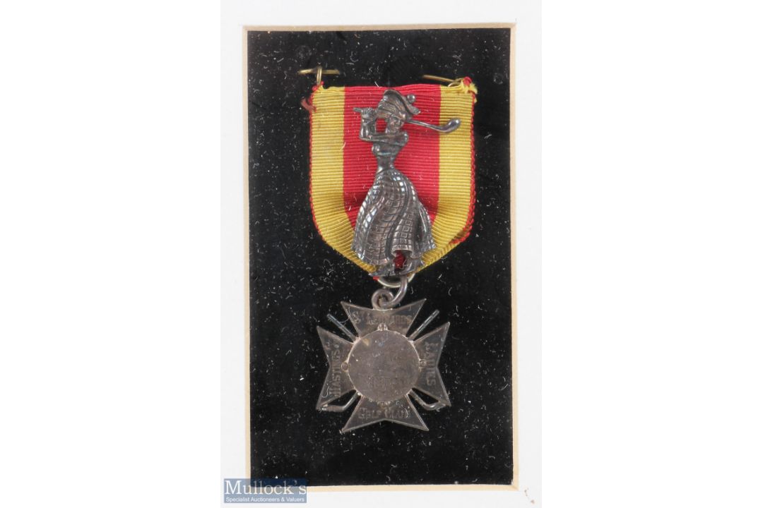 Scarce 1897 Hastings & St Leonards Ladies Golf Club (Est 1895) Sliver Monthly Medal - c/w ribbon - Image 2 of 2