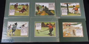 Crombie Golf Rules Prints, a collection of 6 printed, mounted ready to frame #27cm 32.5cm (6)