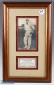 Jack Hobbs (1882-1963) Autographed Cricket Sepia Photograph depicted in batting pose, signed in ink,