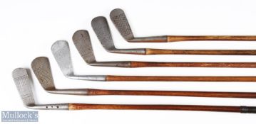 6x D Anderson & Sons St Andrews Irons and Putter incl 'Special' driving iron, Rustless Maxwell