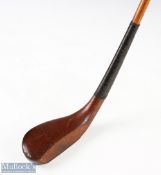 c1890 Robert Forgan late long nose scare neck putter in brown stained persimmon with makers mark