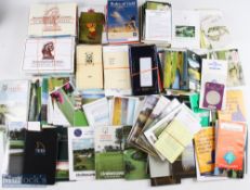 Large collection golf club score cards and golf rules books from the 1970s to 2000s - to incl over