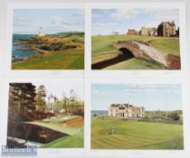 4x Graeme W Baxter Golf prints, all signed by the artists, to include Augusta USA the 12th, old