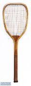 c1880 An Early Flat Top London Tennis Racket with a very Square Head, possibly made by F H Ayres