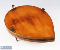 c1890 Tennis Racket Press tear drop shaped press by unknown maker, with brass fittings, in good