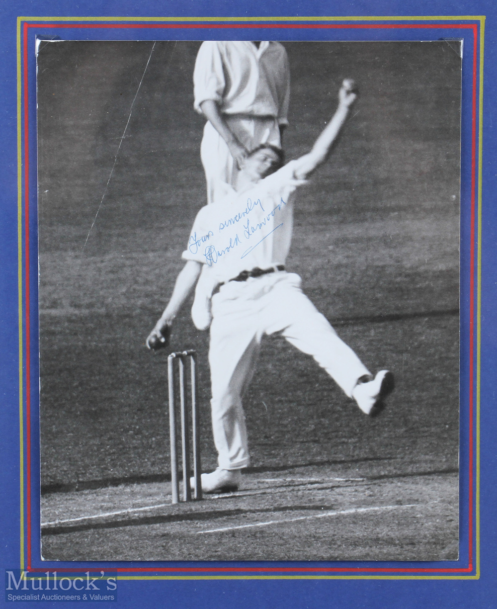 1904-1996 Harold Larwood Nottingham & England Cricket, signed photograph, one of the best fast - Image 2 of 2