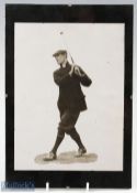 George Duncan - 1914 Open Golf Championship original press photograph- c/w typed annotation on the