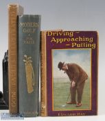 3x Golf Instruction Books, to include driving approaching putting Edward Ray 4th edition, golf