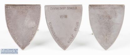 3x Tyrrells Wood Golf Club silver shields from 1935 onwards-to include the ladies members Jamieson