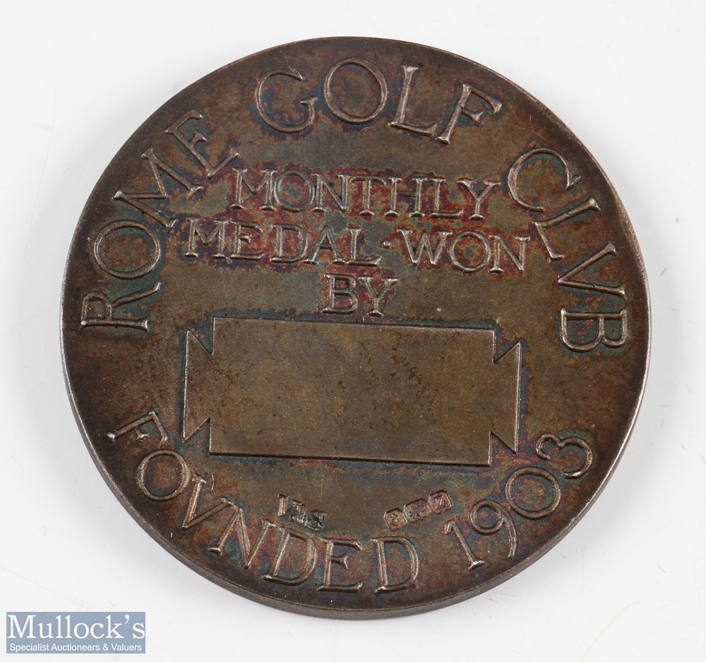 1924 Rome Golf Club (Founded 1903) Silver Medal and case - the obverse embossed with golf course - Image 3 of 3