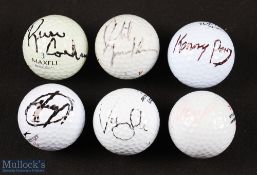 Collection of Major/Tour Golf Winners signed golf balls (6) to include 7 signatures Vijay Singh,