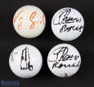 Collection of Major/Tour Golf Winners signed golf balls (4) to include Ernie Els, Vijay Singh, and