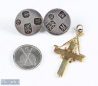 Interesting collection of silver hallmarked ball markers et al (4) - 2x 1986 London Hallmarked