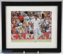 2020 Ashes - Alistair Cook Signed Cricket Print a colour print signed in ink, framed, mounted