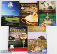 Selection of Ryder Cup Golf Programmes featuring 2002 The De Vere Belfry, 2006 The K Club, 2012