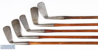 5x D&W Auchterlonie St Andrews Irons and Putters to incl mashie niblick, Accurate bent neck putter