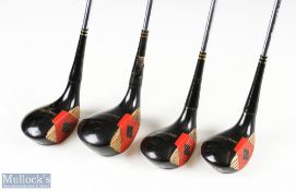Wilson 'Billy Casper' 4300 'Strata-Bloc' persimmon woods (x4) incl 1, 3, 4 and 5 examples, maker's
