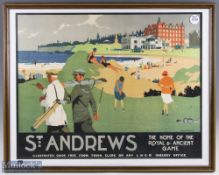 St Andrews 1930/40s famous LNER railway advertisement poster golf print - from the original painting