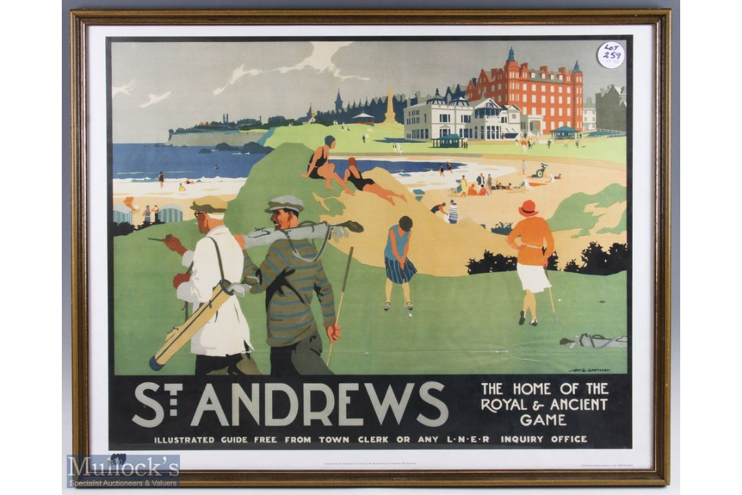 St Andrews 1930/40s famous LNER railway advertisement poster golf print - from the original painting