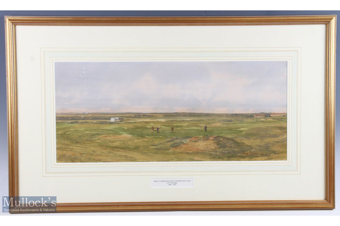 F H Partridge (1849-1929) - Great Yarmouth & Caister Golf Club - titled "5th Green Yarmouth" - - Image 1 of 2