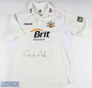 Andre Nel Autographed Surrey Cricket Shirt 'Nel 89' to reverse, LV shoulder badges, Prostar, Brit