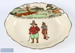 Royal Doulton Series ware Charles Crombie Ceramic Bowl oval shape with shaped rim, with motto 'He