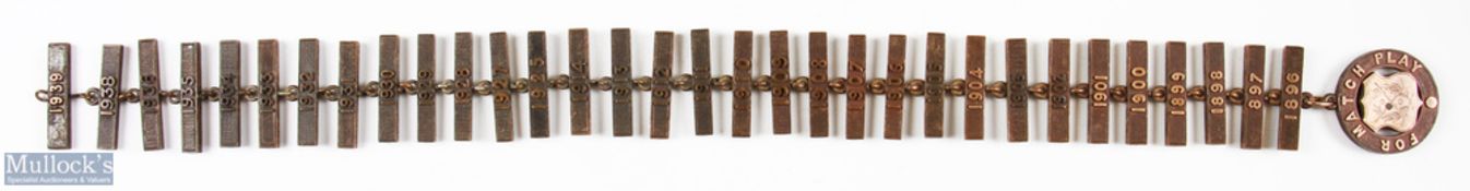 Rare 1896 Falmouth Golf Club bronze and gilt medal 