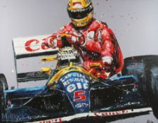 F1 Formula 1 Nigel Mansell Paul Oz Studio Limited Edition Art, hand embellished print, a good-