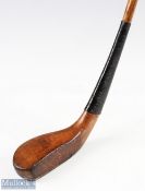 Fine F H Ayres late longnose beech wood putter c1890 - c/w makers shaft stamp just below the