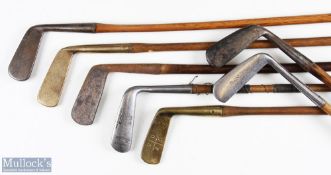 7x Various golf putters - to include Tom Stewart stainless putter, Laurie Auchterlonie D