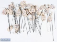 1951 Tynemouth Golf Club Exhibition Match, markers a collection of #40 pins with card tops numbered