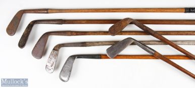 7x Various golf irons - featuring Anderson of Anstruther cleek, Norrie Thomson Elie jigger, Tom