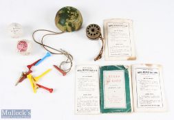 The Ritchie Leather Golf Bag and Contents  - complete with travel hood, ball pocket, umbrella