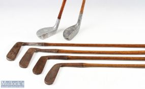 6x Assorted putters incl' 2x Standard Golf Co Mills alloy mallet heads and 4x metal blade putters