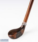 Sunday Golf Walking Stick with socket head wood handle stamped to the crown 'P G H', triangular
