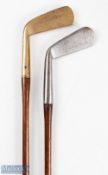 2x R White of St Andrews c1895 putter and cleek - features a smooth faced cleek with faint maker's