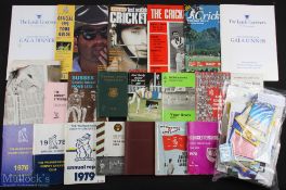 1946-2000s a collection of Cricket Ephemera, books, programs scorecards gala dinners menu, a good