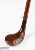 Sunday Golf Walking Stick with socket head wood handle with triangular central face insert, neck