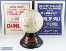 Scarce and Rare Dunlop Lattice Golf Ball Advertising aid and posters c1932 - a unique oversized